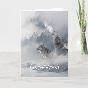 Tarjeta Vertical de Boda de Lobos Compañeros del A