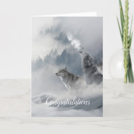 Tarjeta vertical de Boda Soul Mate Wolves