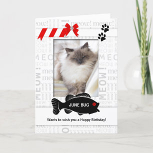 Tarjeta Vertical de la foto del Mascota Rojo de Cumpleaños