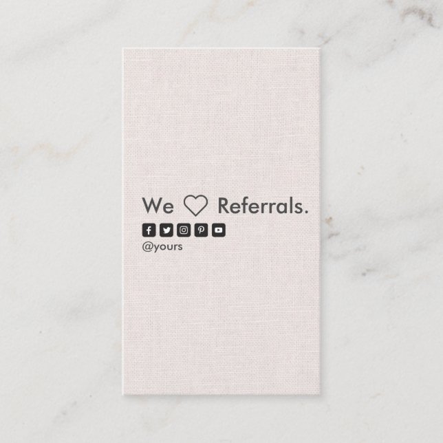 Tarjeta vertical de lino mínima profesional de la (Anverso)