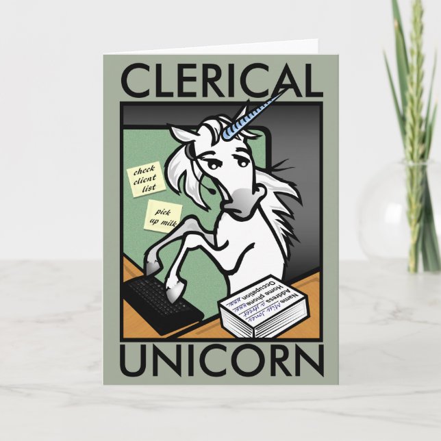 TARJETA VERTICAL DE REUNIÓN CLÉRICA DE UNICORN DIV (Anverso)