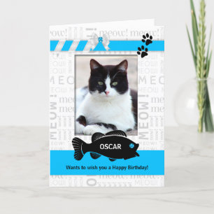 Tarjeta Vertical from the Cat Birthday Blue Pet's Photo
