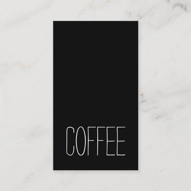 Tarjeta vertical oscura del café de la palabra (Anverso)