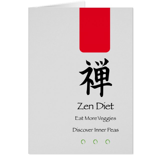 Tarjeta vertical Zen Diet Come Más Vegetales (Frente)