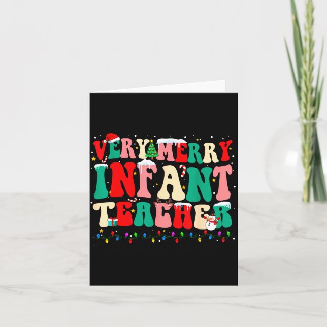 Tarjeta Very Merry Infant Teacher Funny Infant Squad Chris (Anverso)