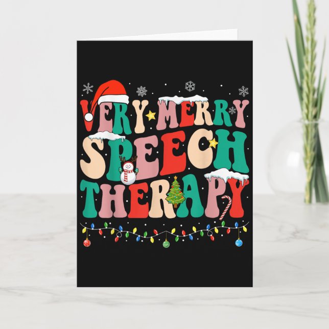 Tarjeta Very Merry Speech Therapy Christmas Speech Therast (Anverso)