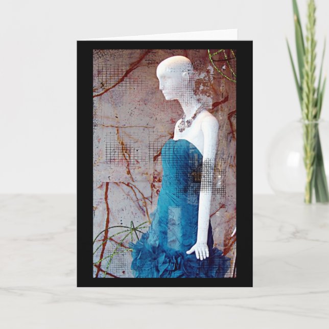 Tarjeta Vestido azul de moda (Anverso)