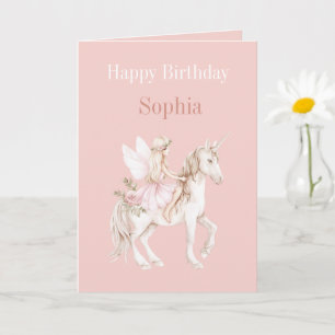 Tarjeta Vestido de alas de hada lindo rosa rubor Cumpleaño