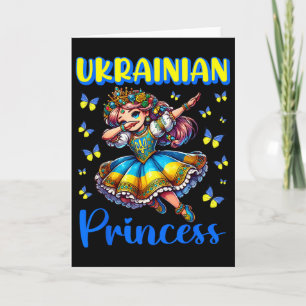 Tarjeta Vestido de bandera de niña Dab princesa ucraniana