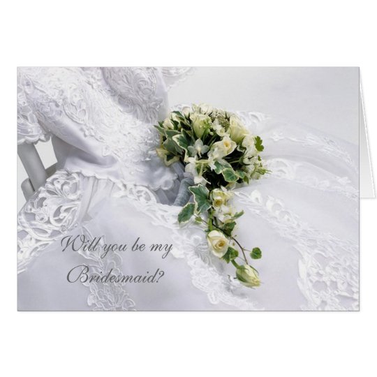 Tarjeta Vestido de boda y dama de honor de los rosas