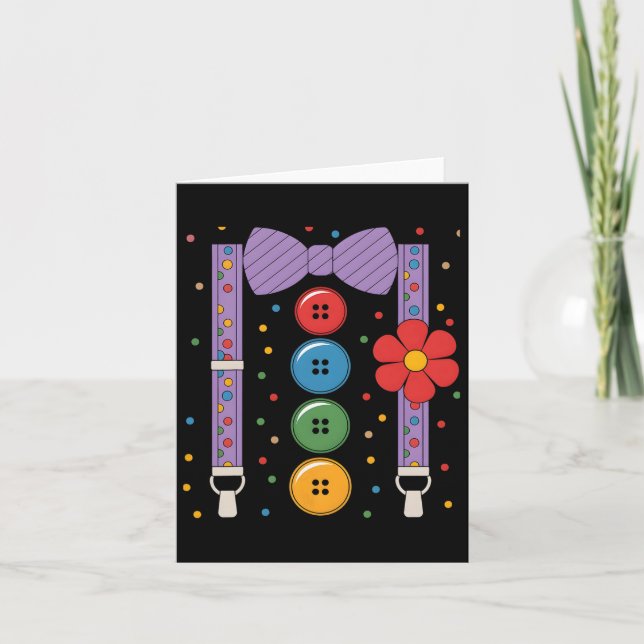 Tarjeta Vestido de Halloween de payaso 1 (Anverso)