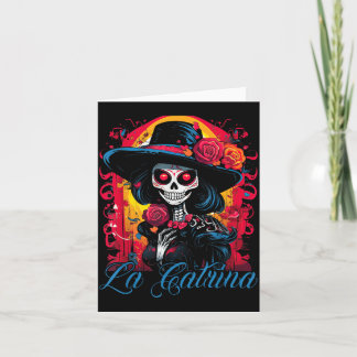 Tarjeta Vestido de La Catrina con Estilo Día del Gobierno
