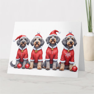 Tarjeta Vestido de Navidad de Griffon de caza con pelo dur
