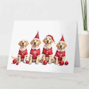 Tarjeta Vestido de Navidad para Labrador con Gorro de Sant