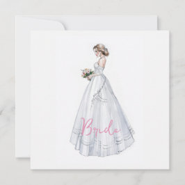 Tarjeta Vestido de novia para fiesta de compromiso