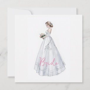 Tarjeta Vestido de novia para fiesta de compromiso
