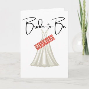 Tarjeta Vestido de Novia Reservado, ¡Felicidades!