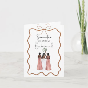 Tarjeta Vestido de satén rosa elegante propuesta de dama d
