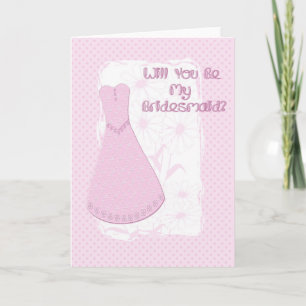 Tarjeta Vestido del rosa de la dama de honor