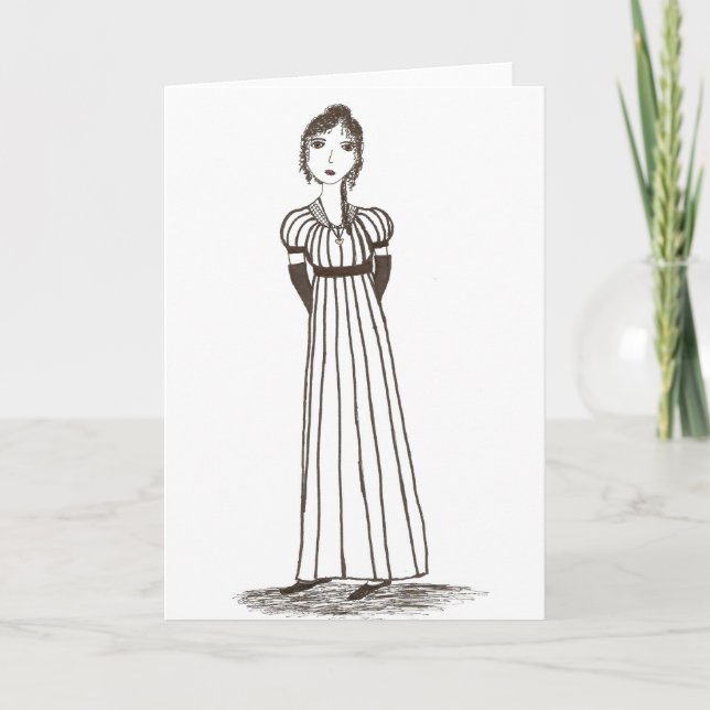 Tarjeta Vestido rayado Inspired de Jane Austen (Anverso)