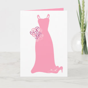 Tarjeta Vestido rosado de la dama de honor