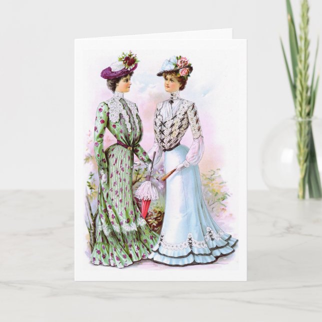 Tarjeta Vestidos 1901 del vintage (Anverso)