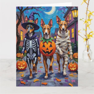 Tarjeta Vestidos de Halloween de Trick-o-Treating Dogs
