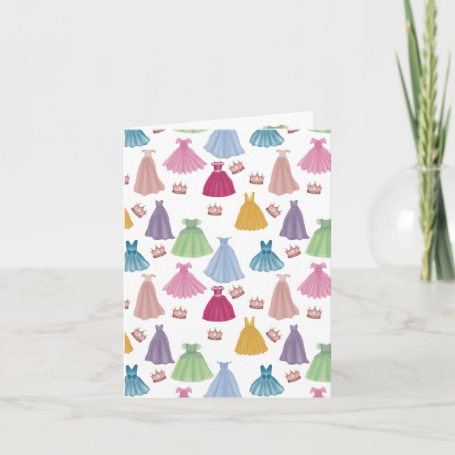 Tarjeta Vestidos De Princesa Patrones Para Niñas De Cuento (Anverso)