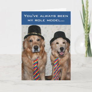 Tarjeta Vestidos dorados como papá para el día del padre