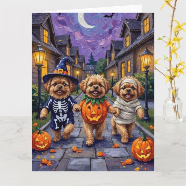 Tarjeta Vestimenta de Halloween para perros pekingeses (flor amarilla)