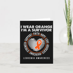 Tarjeta Vestir Naranja Cinta Sobreviviente Leucemia Cáncer