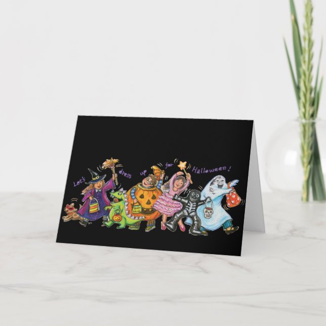 Tarjeta Vestir Para Halloween (Anverso)