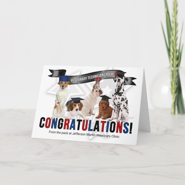 Tarjeta Vet Tech Graduate Felicitaciones RVT (Anverso)