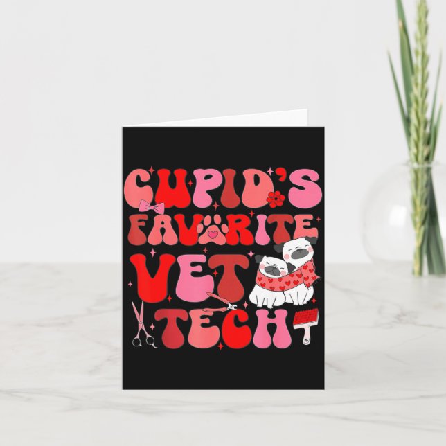 Tarjeta Vet Tech Valentines Day Veterinary Vet Student Vet (Anverso)