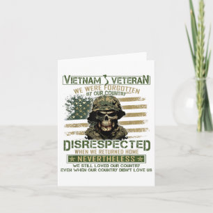 Tarjeta Veterano De Vietnam Olvidado Por Nuestro País, Vie