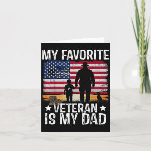 Tarjeta Veterano favorito es la bandera americana militar