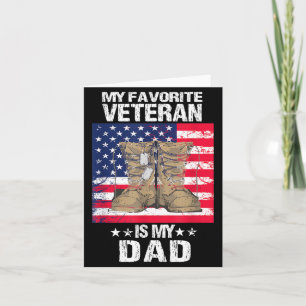 Tarjeta Veterano Padre Favorito Veterano es Orgulloso Papá