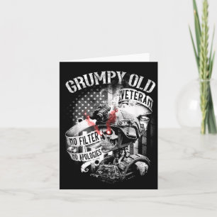 Tarjeta Veterano viejo gruñón divertido humor militar patr
