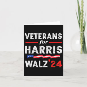 Tarjeta Veteranos De La Votación De Harris Waltz 2024 Blue