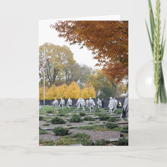 Tarjeta Veteranos del monumento de Guerra de Corea (Anverso)