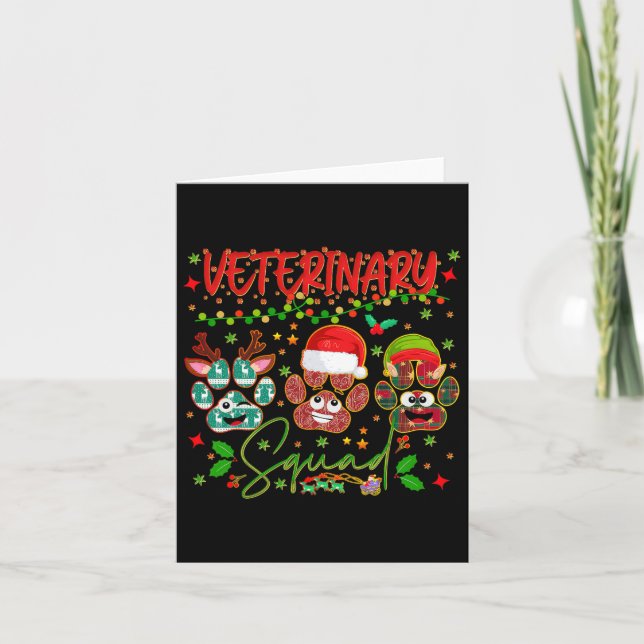 Tarjeta Veteranos Navidades de Squad Paw Vet Tech Xmas Paj (Anverso)