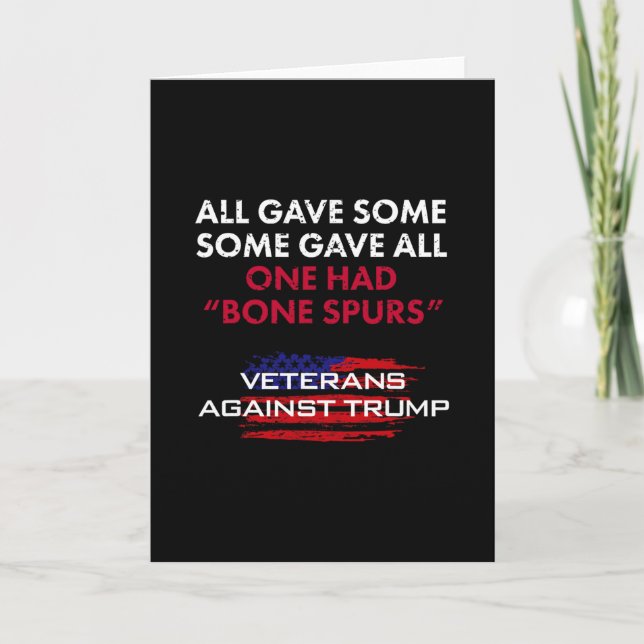 Tarjeta Veterans Anti-trump Draft Dodger Bone Spurs For Ve (Anverso)