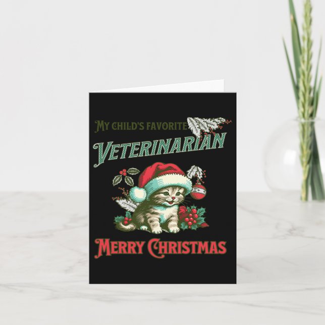 Tarjeta Veterinaria favorita de mi hijo. Navidades Veteri (Anverso)