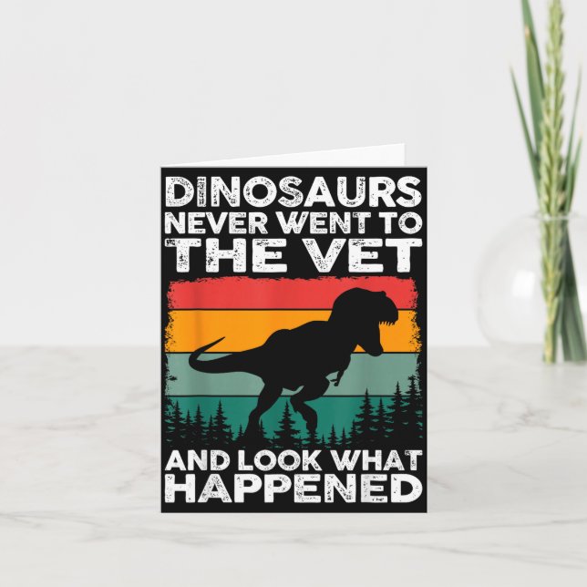 Tarjeta Veterinarian Dinosaur Funny Vet Life Animal Rescue (Anverso)