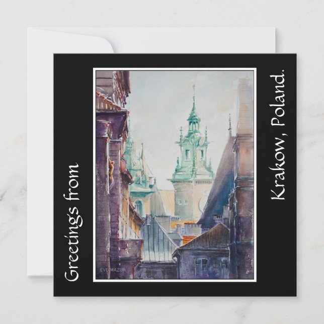 Tarjeta VEVE Pintado Cracovia, Casco Antiguo de Polonia (Anverso)