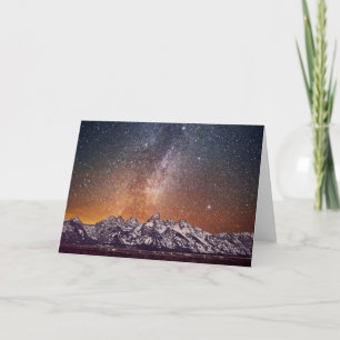 Tarjeta Vía láctea sobre Teton magnífico