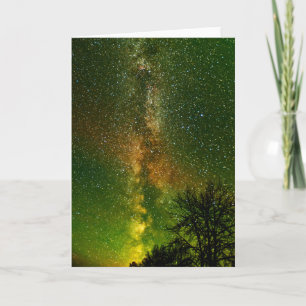 Tarjeta Vía Láctea y Aurora Boreal   Ontario Canadá