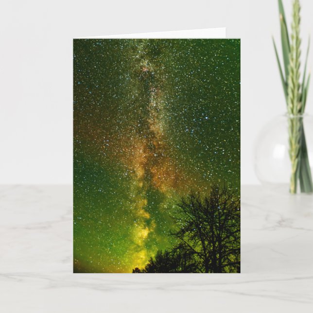 Tarjeta Vía Láctea y Aurora Boreal | Ontario Canadá (Anverso)