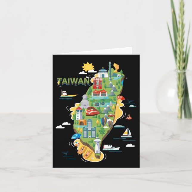 Tarjeta Viaja por Asia Taiwán Taipéi Vacaciones Familiares (Anverso)