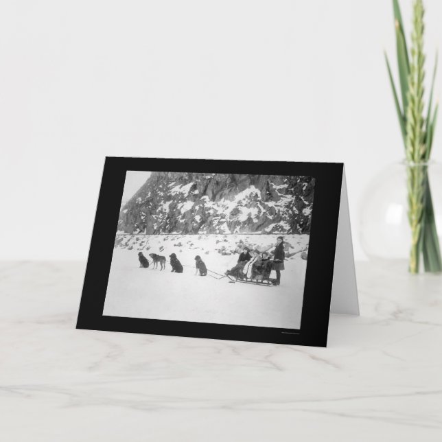 Tarjeta Viajando por Dog Sled Canada 1912 (Anverso)